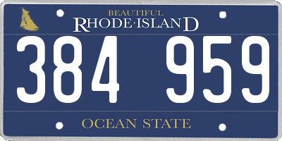 RI license plate 384959