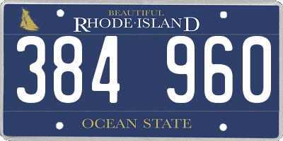 RI license plate 384960