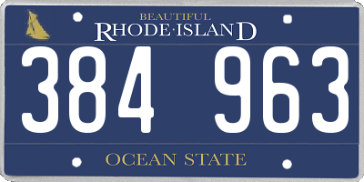 RI license plate 384963