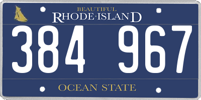 RI license plate 384967