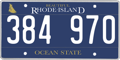 RI license plate 384970