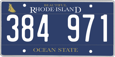 RI license plate 384971