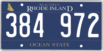 RI license plate 384972