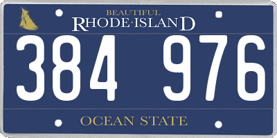 RI license plate 384976