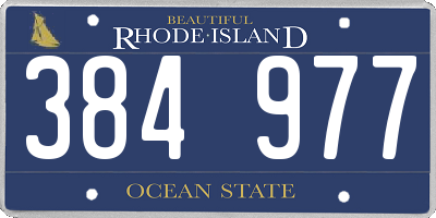 RI license plate 384977