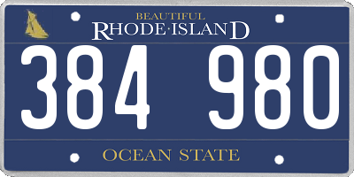 RI license plate 384980