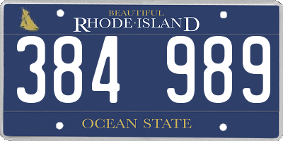 RI license plate 384989