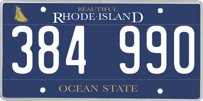 RI license plate 384990