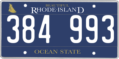 RI license plate 384993