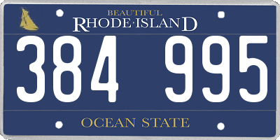 RI license plate 384995