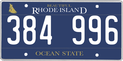 RI license plate 384996