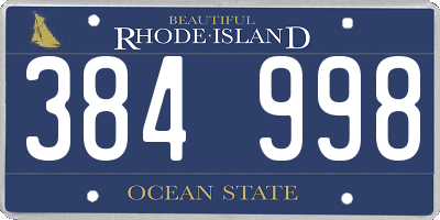 RI license plate 384998