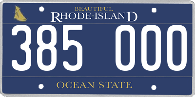 RI license plate 385000