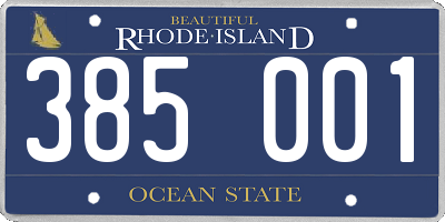 RI license plate 385001
