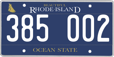 RI license plate 385002