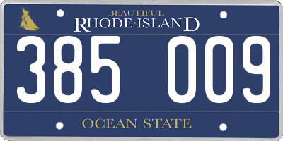 RI license plate 385009