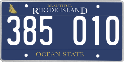 RI license plate 385010