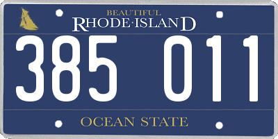 RI license plate 385011