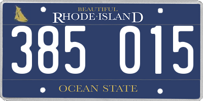 RI license plate 385015