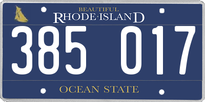 RI license plate 385017