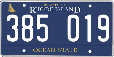 RI license plate 385019