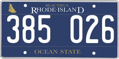 RI license plate 385026