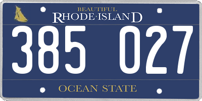 RI license plate 385027