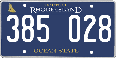 RI license plate 385028