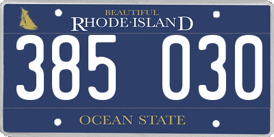 RI license plate 385030
