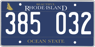 RI license plate 385032