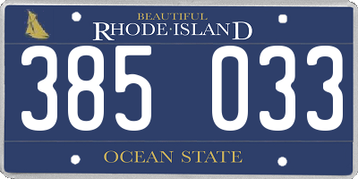 RI license plate 385033