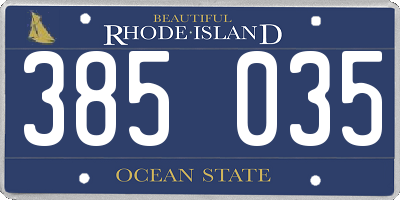 RI license plate 385035