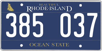 RI license plate 385037