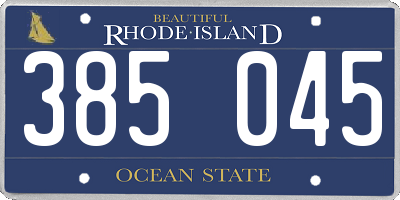 RI license plate 385045
