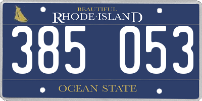RI license plate 385053