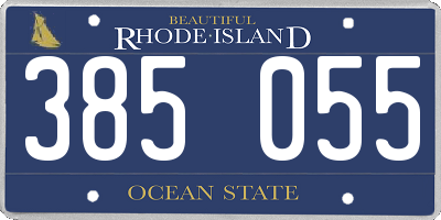 RI license plate 385055