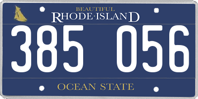 RI license plate 385056
