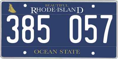 RI license plate 385057