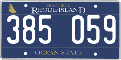RI license plate 385059