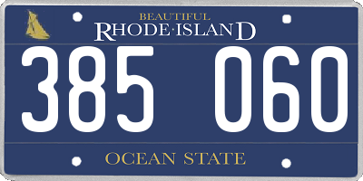 RI license plate 385060
