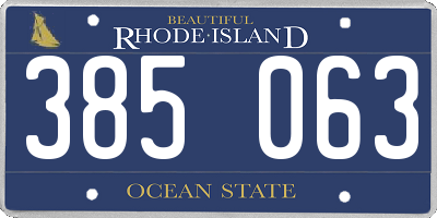 RI license plate 385063