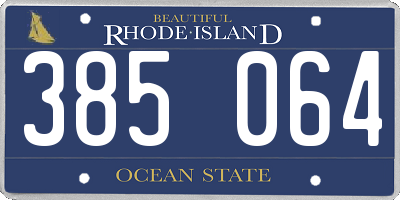 RI license plate 385064