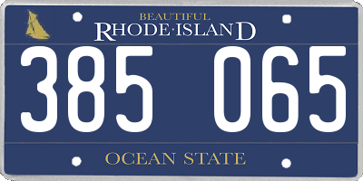 RI license plate 385065