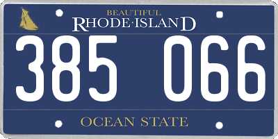 RI license plate 385066