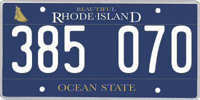 RI license plate 385070