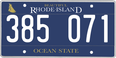 RI license plate 385071