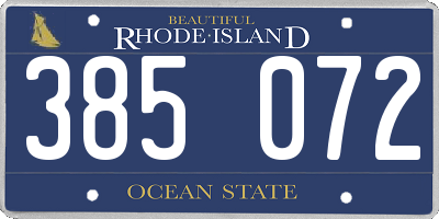 RI license plate 385072