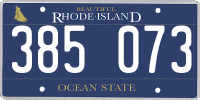 RI license plate 385073