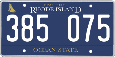RI license plate 385075