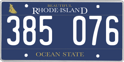 RI license plate 385076